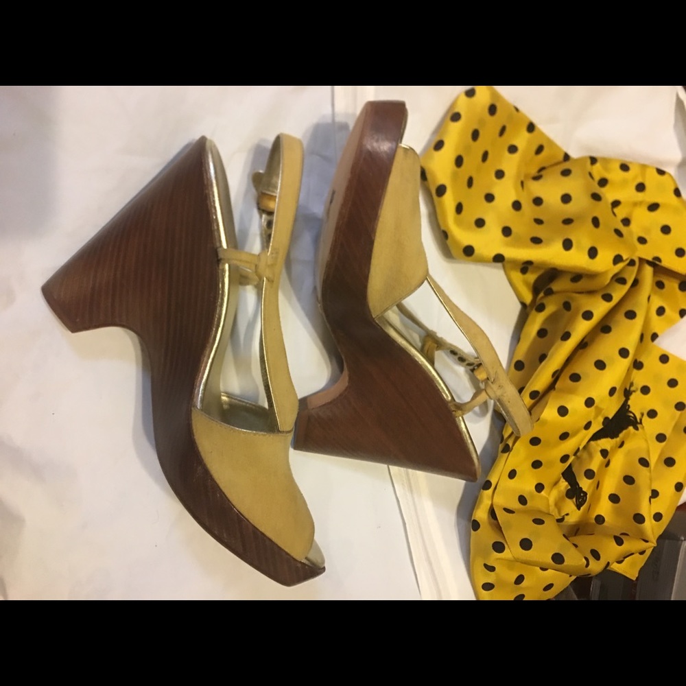 Cole Haan Nike Air Stacked Heel leather sandals